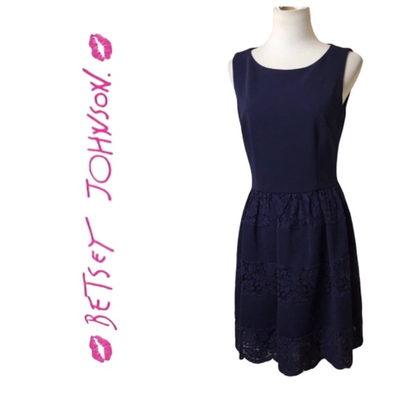 Betsey Johnson Dresses & Skirts - Betsey Johnson Blue W/Lace Dress. Sz 8